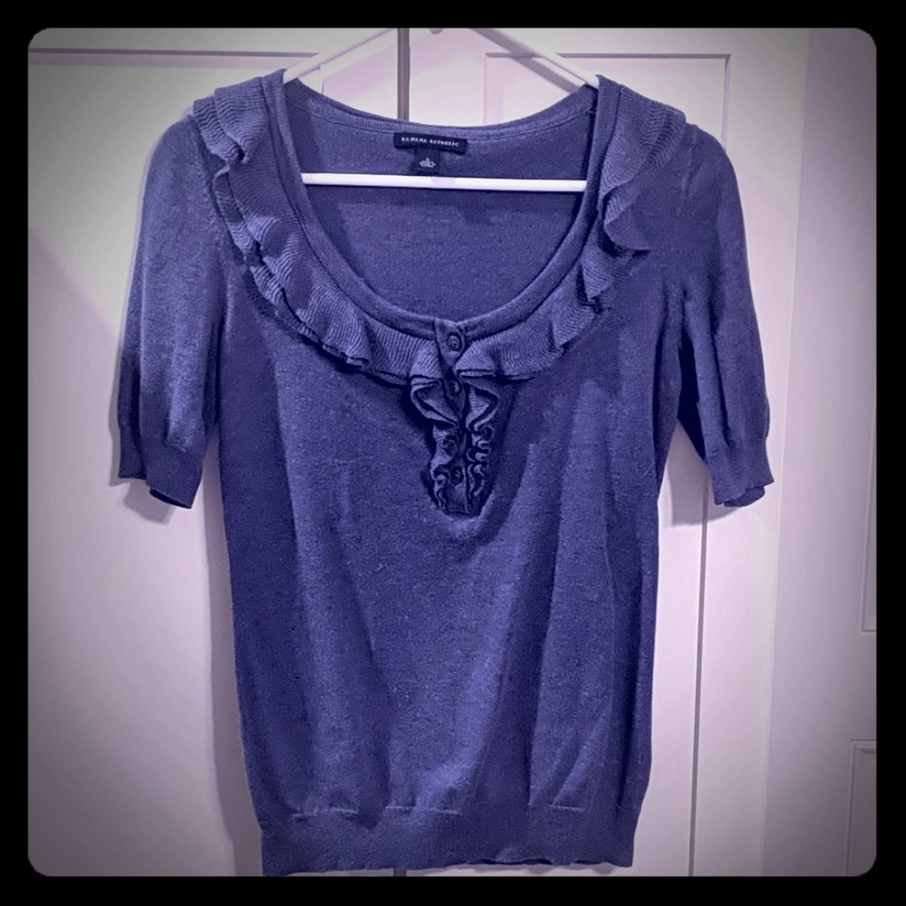 Banana Republic purple cotton blouse